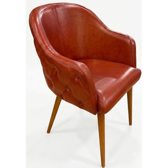 bor karfas vintage szek cognac szinu retro tuzott hattamlas design midcentury etkezoszek.jpg